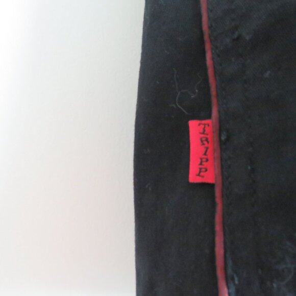 TRIPP NYC Vintage Y2K Steampunk Goth Pirate Lace Corset Top Black Metallic Red - Picture 10 of 16